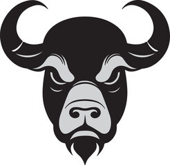 Bull head silhouette, Vector artwork of Bull head