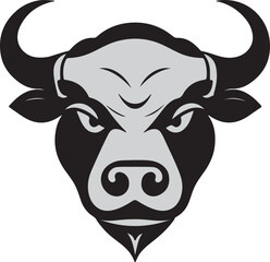 Bull head silhouette, Vector artwork of Bull head