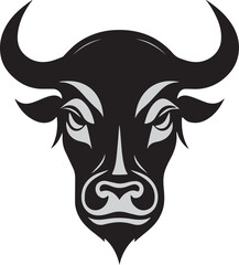 Bull head silhouette, Vector artwork of Bull head