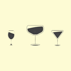 Vector summer cocktail drink cartoon illustration and flat cocktail design template