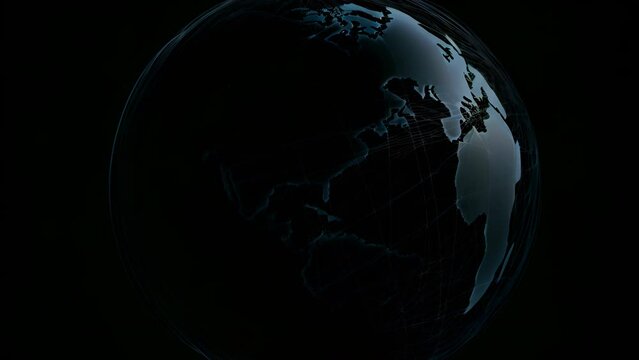 Blue and Black Globe on Black Background, A Simple and Informative Image