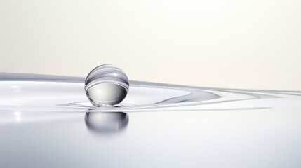a lone water drop glistens on a clean white surface, creating a moment frozen in time with exquisite clarity.
