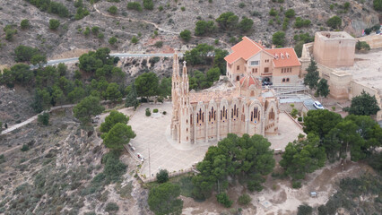 Fototapeta na wymiar Santuario de Santa María Magdalena , vista aérea Novelda , Alicante , España , 