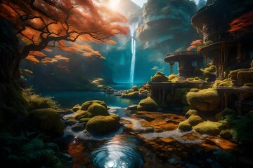 the sensory experience of being in your fantasy landscape - obrazy, fototapety, plakaty