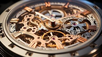A close-up shot of a stainless steel watch with intricate details, capturing the precision and craftsmanship
