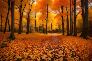 autumn in the forest Generated with AI.