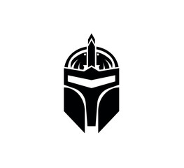 Vector illustration of cartoon knight helmet