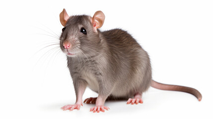 A rat on a white background, generative AI