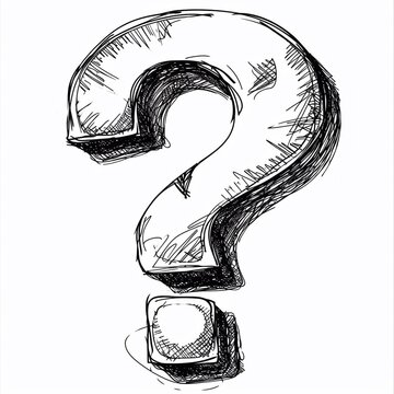 Fragezeichen-Zeichnung, made by AI