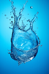 Splash of water on a blue background
