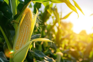 Growing corn harvest and producing vegetables cultivation. Concept of small eco green business organic farming gardening and healthy food