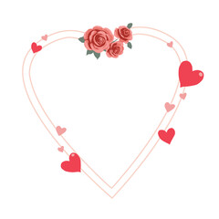 Sweet Cute Heart Flower Frame , Heart Clipart