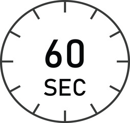 60 seconds  timer sign vector design suitable for many uses	
