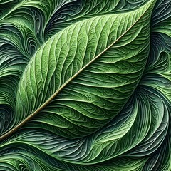 The Veins of Nature: A close-up of a vibrant green leaf