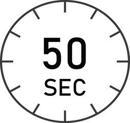 50  seconds  timer sign vector design suitable for many uses	
