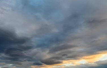 Obraz premium dramatic sky at sunset in winter in Cyprus 12
