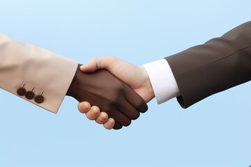 Symbolic Handshake Against a Clear Blue Sky