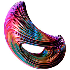 Abstract, fluid and colorful 3D element on transparent background. Modern and contemporary feel....