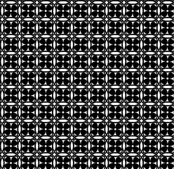 Seamless floral abstract pattern in black color in the form of a lattice on a white background