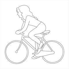 Single line continuous drawing of classic bicycle and drawing of man & woman classic bicycle vector illustration