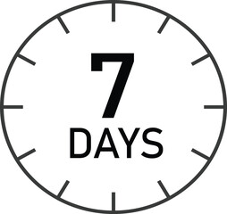 7 days time sign vector eps suitable for many uses