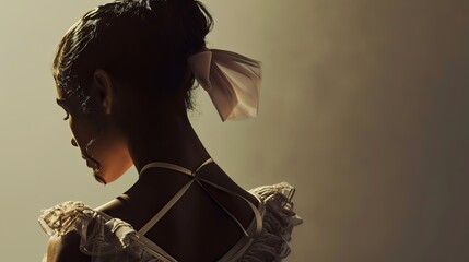 Side profile of a ballerina - obrazy, fototapety, plakaty