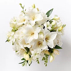Kissenbezug bouquete of white flowers on white background © Muhammad