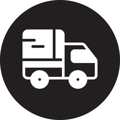 delivery truck glyph icon