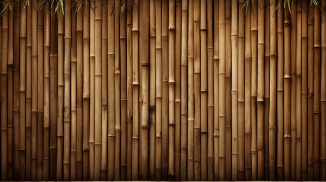 bamboo fence for garden decoration. Neural network AI generated art