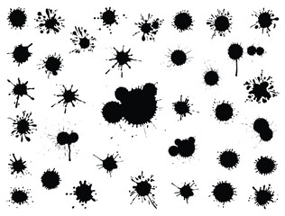Ink spots silhouette vector art white background