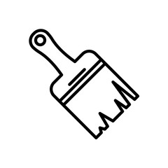 Obraz premium Paint brush linear vector icon