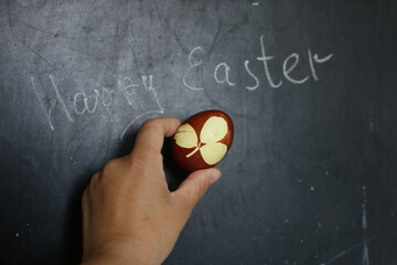 easter in ukraine, hand with egg