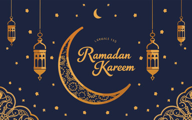 Obraz na płótnie Canvas Moonlit Musings: Hand-Drawn Ramadan Kareem Dreams