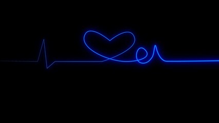 Abstract glowing heartbeat signal technology illustration 