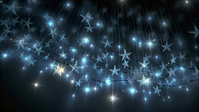 String of Stars Hanging From Ceiling, Decorative Lighting for a Magical Atmosphere