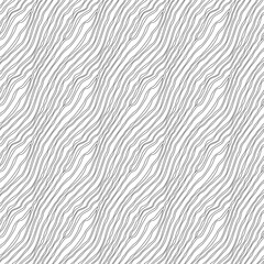 Vector doodle diagonal seamless pattern from black wavy lines on a white background - obrazy, fototapety, plakaty