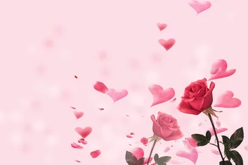 Fotobehang sfondo con cuore e fiore © emily