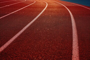 Rubberized Running Track Texture: Red Stadium Ground with Abstract Pattern