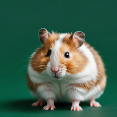 hamster isolated green background. ai generative