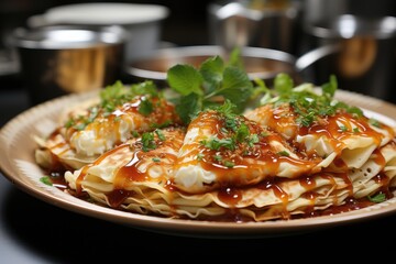 Global pancake mosaic celebrates culinary diversity., generative IA