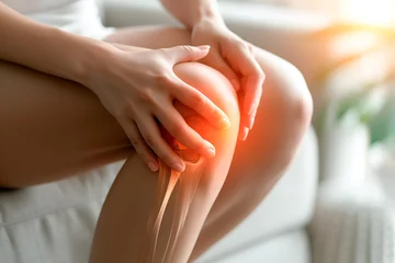 Poster Woman Leg With Painful Knees Injury, Arthritis Rheumatoid Patellofemoral Syndrome, Joint Pain © Polina Zait