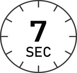 7  seconds  timer sign vector design suitable for many uses	
