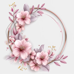 Abstract Contemporary Vintage Flower Watercolours Wreath Frame Floral Perfect For Wedding Invitations And Birthday Cards Fall Arrangement Isolated On White Backgroun Spring Summer Bouquets