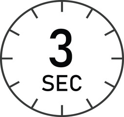 Obraz na płótnie Canvas 3 seconds timer sign vector design suitable for many uses 