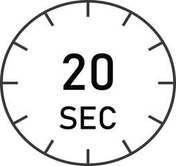20  seconds  timer sign vector design suitable for many uses	
