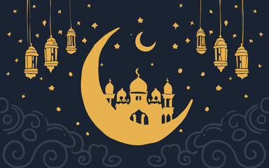 Whimsical Wishes: Hand-Drawn Ramadan Kareem