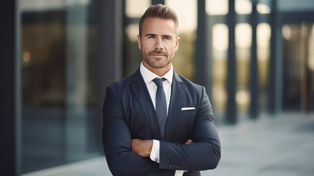 Confident Businessman in Urban Setting