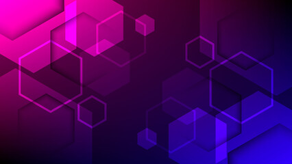 Abstract colour full technology hexagonal background