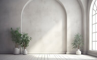 Wall mock up interior. Wall art. 3d rendering