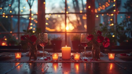 Romantic room with decoration for valentine´s day